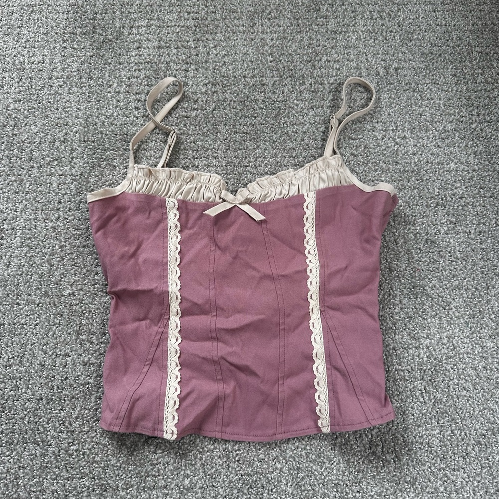 Women's Pink Corset Top from Urban Outfitters